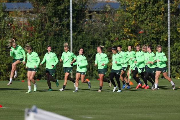 VfL vs Olympique Lyon, CL Women, Preliminary Reports Wolfsburg, 16 10 2024, FOOTBALL VfL Wolfsburg vs Olympique Lyon, Group Round Champions League Women, Season 2024 25 VfL Wolfsburg Final Training Wolfsburg