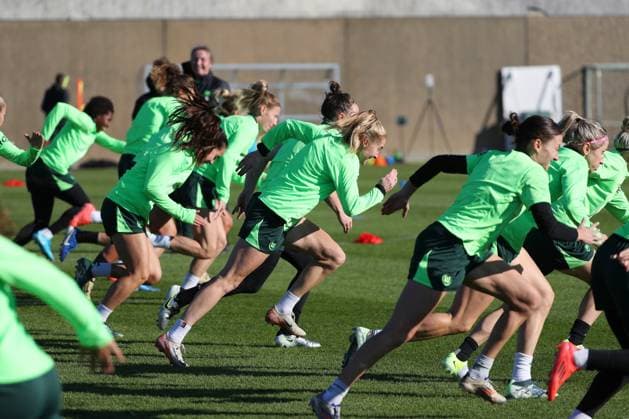 VfL vs Olympique Lyon, CL Women, Preliminary Reports Wolfsburg, 16 10 2024, FOOTBALL VfL Wolfsburg vs Olympique Lyon, Group Round Champions League Women, Season 2024 25 VfL Wolfsburg Final Training Wolfsburg
