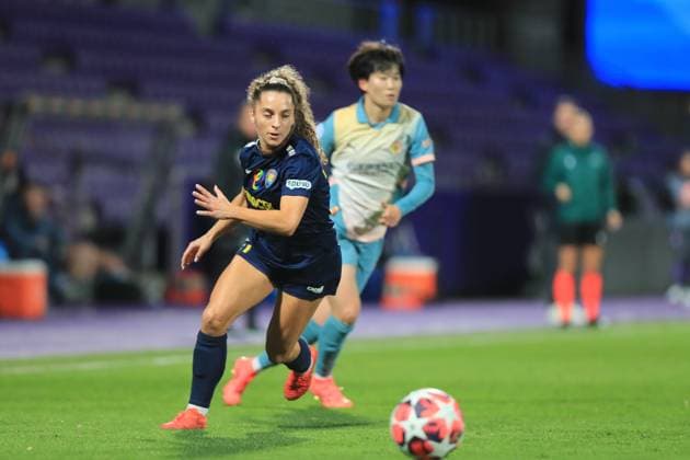 Vienna, Austria, October 16th, 2024: Izabela Krizaj (21 SKN St Polten) in action during the UEFA womens champions league group stage match St Polten vs Manchester City at Viola Park, Vienna Tom Seiss SPP (Tom Seiss SPP) Copyright: xTomxSeissx xSPPx spp-en-ToSeSp-20241016 UWCL SKN vs Man City-2519