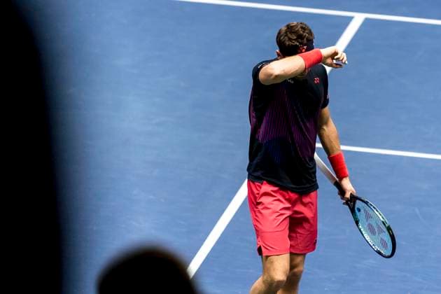 241016 Casper Ruud of Norway looks dejected while competing in a men s singles tennis match during day 5 of the ATP 250 Nordic Open on October 16, 2024 in Stockholm Photo Sara Damne BILDBYRAN kod SD SD0014 tennis atp 250 nordic open day 5 bbeng depp  Copyright: SARAxDAMNE BB241016SD050