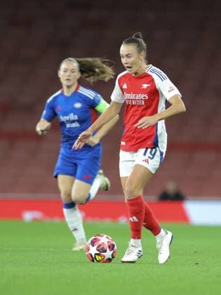 North London, England, October 16 2024: Caitlin Foord (19 Arsenal) during the UEFA Womens Champions League game between Arsenal and Valerenga at Emirates Stadium in North London, England. (Jay Patel SPP) Copyright: xJayxPatel SPPx spp-en-JaPa-ARSvVAL_20241016_0015