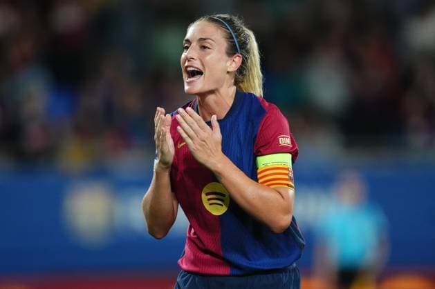 ESP: FC Barcelona, Barca v Hammarby. UEFA Women™s Champions League match. Alexia Putellas of FC Barcelona celebrates after scoring the 3-0 during the UEFA Women™s Champions League match, Group D, date 2, between FC Barcelona and Hammarby played at Johan Cruyff Stadium on October 16, 2024 in Barcelona Spain. kpng Copyright: xBaguxBlancox xPRESSINPHOTOx PS_241016_BAR_HAM_025
