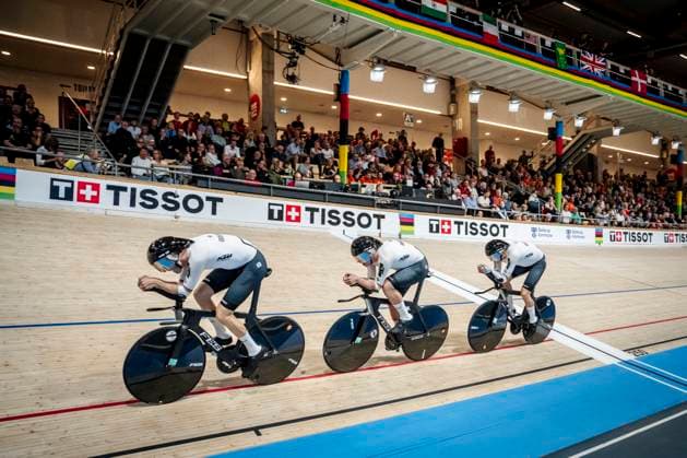 Benjamin Boss, Felix Gross, Ben Felix Jochum and Bruno Kessler from Germany during the men s first round in the 4000 meter team pursuit at the World Championship in track cycling in Ballerup Super Arena in Denmark on Wednesday, October 16, 2024 Photo Mads Claus Rasmussen Ritzau Scanpix , Ballerup Denmark  Copyright: RitzauxScanpix MadsxClausxRasmussenx spdk20241016-221354-L