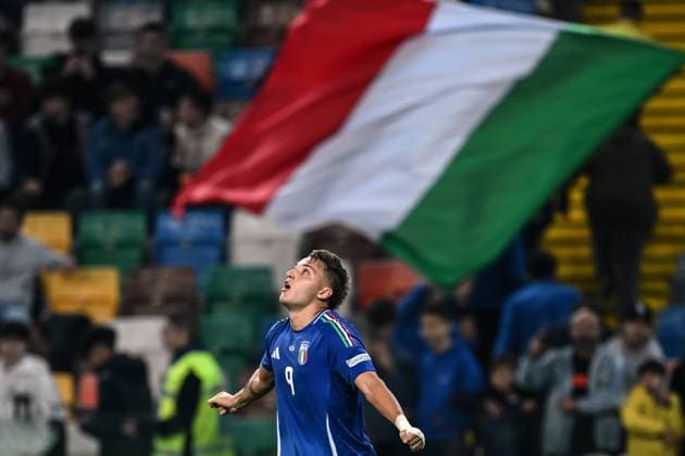 Mg Udine 14 10 2024 - Nations League Italia-Israele foto Matteo Gribaudi Image nella foto: Mateo Retegui 