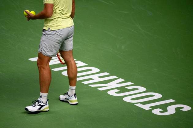 STOCKHOLM 20241017 Players with rackets and balls during the Stockholm Open at Kungliga tennishallen Stockholm SWEDEN x10430x  Copyright: xChristinexOlssonTTx STOCKHOLM OPEN I TENNIS