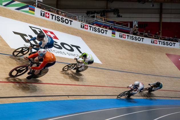 2024-10-17 2024 Tissot UCI Track World Championships - Day 2 BALLERUP, DENMARK - OCTOBER 17: Jeffrey Hoogland of the Netherlands during Day 2 of the 2024 Tissot UCI Track World Championships at Ballerup Super Arena on October 17, 2024 in Ballerup, Denmark. (Photo by Arne Mill BSR Agency) Ballerup Denmark Content not available for redistribution in The Netherlands directly or indirectly through any third parties. Copyright: xBSRxAgencyx