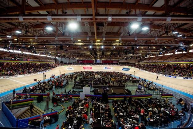 241017 Ballerup Super Arena during day 2 of the 2024 UCI Tissot Track Cycling World Championships on October 17, 2024 in Ballerup Photo Christian Örnberg BILDBYRAN COP 166 CO0480 cykling cycling sykling landslaget national team 2 bbeng grappa33 arena  Copyright: CHRISTIANxÖRNBERG BB241017CO001
