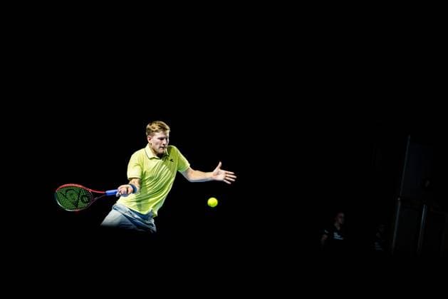 Luke Johnson pictured in action during a tennis match in the quarter final of the doubles competition at the ATP, Tennis Herren European Open Tennis tournament in Antwerp, Thursday 17 October 2024. JASPERxJACOBS  x102785023x