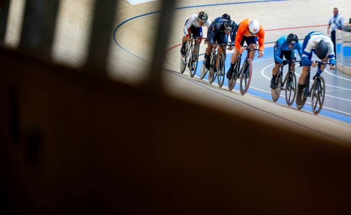 BALLERUP - Jeffrey Hoogland during the quarter final on the Keirin on the second day of the World Track cycling, Rad, Radsport, Bahnrad, Bahn Championships at the Ballerup Super Arena. ANP IRIS VAN DEN BROEK xVIxANPxSportx xxANPxIVx 511081467 originalFilename: 511081467.jpg