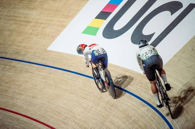 241017 Mina Sato of Japan and Clara Schneider of Germany competes in Women s Sprint during day 2 of the 2024 UCI Tissot Track Cycling World Championships on October 17, 2024 in Ballerup Photo Christian Örnberg BILDBYRAN COP 166 CO0480 cykling cycling sykling landslaget national team 2 bbeng grappa33  Copyright: CHRISTIANxÖRNBERG BB241017CO011