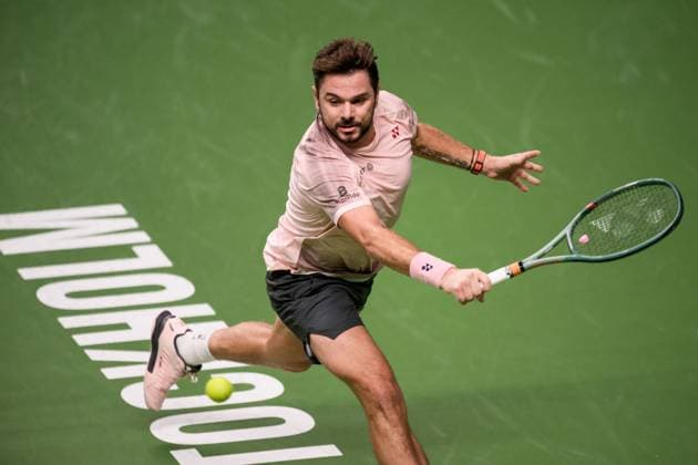 241017 Stan Wawrinka of Switzerland competes in a men s singles tennis match during day 6 of the ATP 250 Nordic Open on October 17, 2024 in Stockholm Photo Jesper Zerman BILDBYRAN kod JZ JZ0581 tennis atp 250 nordic open day 6 bbeng  Copyright: JESPERxZERMAN BB241017JZ011