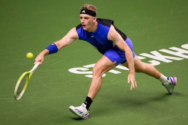 241017 Alejandro Davidovich Fokina of Spain competes in a men s singles tennis match during day 6 of the ATP 250 Nordic Open on October 17, 2024 in Stockholm Photo Jesper Zerman BILDBYRAN kod JZ JZ0581 tennis atp 250 nordic open day 6 bbeng  Copyright: JESPERxZERMAN BB241017JZ012