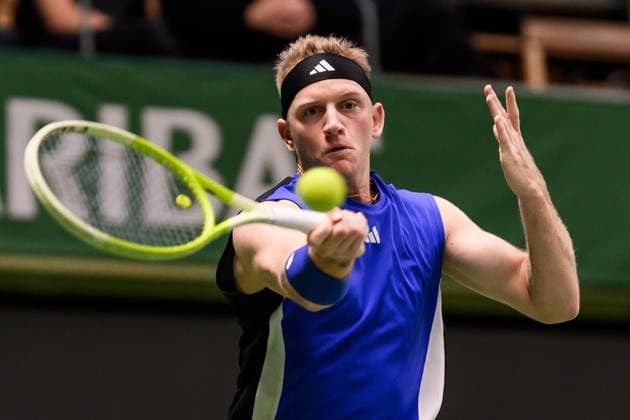 241017 Alejandro Davidovich Fokina of Spain competes in a men s singles tennis match during day 6 of the ATP 250 Nordic Open on October 17, 2024 in Stockholm Photo Jesper Zerman BILDBYRAN kod JZ JZ0581 tennis atp 250 nordic open day 6 bbeng  Copyright: JESPERxZERMAN BB241017JZ013