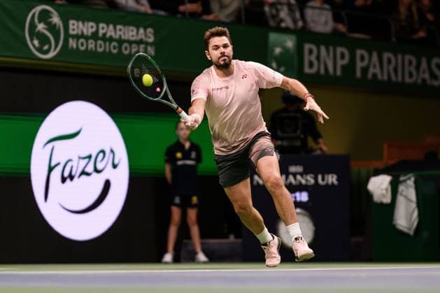 241017 Stan Wawrinka of Switzerland competes in a men s singles tennis match during day 6 of the ATP 250 Nordic Open on October 17, 2024 in Stockholm Photo Jesper Zerman BILDBYRAN kod JZ JZ0581 tennis atp 250 nordic open day 6 bbeng  Copyright: JESPERxZERMAN BB241017JZ014