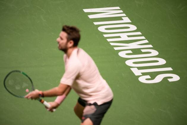 241017 Stan Wawrinka of Switzerland competes in a men s singles tennis match during day 6 of the ATP 250 Nordic Open on October 17, 2024 in Stockholm Photo Jesper Zerman BILDBYRAN kod JZ JZ0581 tennis atp 250 nordic open day 6 bbeng  Copyright: JESPERxZERMAN BB241017JZ016