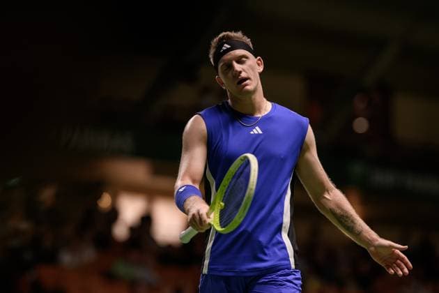 241017 Alejandro Davidovich Fokina of Spain looks dejected as he competes in a men s singles tennis match during day 6 of the ATP 250 Nordic Open on October 17, 2024 in Stockholm Photo Jesper Zerman BILDBYRAN kod JZ JZ0581 tennis atp 250 nordic open day 6 bbeng depp  Copyright: JESPERxZERMAN BB241017JZ018