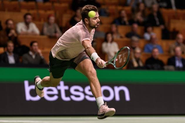 241017 Stan Wawrinka of Switzerland competes in a men s singles tennis match during day 6 of the ATP 250 Nordic Open on October 17, 2024 in Stockholm Photo Jesper Zerman BILDBYRAN kod JZ JZ0581 tennis atp 250 nordic open day 6 bbeng depp  Copyright: JESPERxZERMAN BB241017JZ026