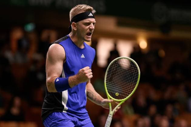 241017 Alejandro Davidovich Fokina of Spain celebrates as he competes in a men s singles tennis match during day 6 of the ATP 250 Nordic Open on October 17, 2024 in Stockholm Photo Jesper Zerman BILDBYRAN kod JZ JZ0581 tennis atp 250 nordic open day 6 bbeng jubel  Copyright: JESPERxZERMAN BB241017JZ031