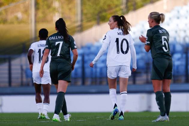 October 17, 2024, Valdebebas, Madrid, SPAIN: Caroline Weir of Real Madrid celebrates a goal during the UEFA Womenâ€⠢s Champions League, Group B, football match played between Real Madrid and Celtic FC at Alfredo Di Stefano stadium on October 17, 2024, in Valdebebas, Madrid, Spain. Valdebebas SPAIN - ZUMAa181 20241017_zaa_a181_032 Copyright: xDennisxAgyemanx