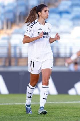 October 17, 2024, Valdebebas, Madrid, SPAIN: Alba Redondo of Real Madrid in action during the UEFA Womenâ€⠢s Champions League, Group B, football match played between Real Madrid and Celtic FC at Alfredo Di Stefano stadium on October 17, 2024, in Valdebebas, Madrid, Spain. Valdebebas SPAIN - ZUMAa181 20241017_zaa_a181_047 Copyright: xDennisxAgyemanx