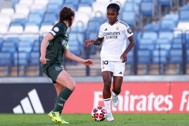October 17, 2024, Valdebebas, Madrid, SPAIN: Linda Caicedo of Real Madrid in action during the UEFA Womenâ€⠢s Champions League, Group B, football match played between Real Madrid and Celtic FC at Alfredo Di Stefano stadium on October 17, 2024, in Valdebebas, Madrid, Spain. Valdebebas SPAIN - ZUMAa181 20241017_zaa_a181_057 Copyright: xDennisxAgyemanx