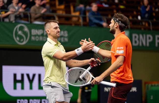 STOCKHOLM 20241017 The doubles match between Gonzalo Escobar and Diego Hidalgo from Ecuador against Hugo Nys from Monaco th and Jan Zielinski from Poland tv during the Stockholm Open in the Royal Tennis Hall Stockholm SWEDEN x10430x  Copyright: xChristinexOlssonTTx STOCKHOLM OPEN I TENNIS