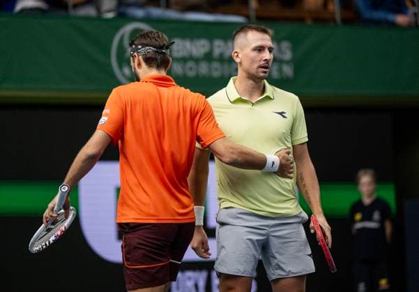 STOCKHOLM 20241017 The doubles match between Gonzalo Escobar and Diego Hidalgo from Ecuador against Hugo Nys from Monaco tv and Jan Zielinski from Poland th during the Stockholm Open in the Royal Tennis Hall Stockholm SWEDEN x10430x  Copyright: xChristinexOlssonTTx STOCKHOLM OPEN I TENNIS