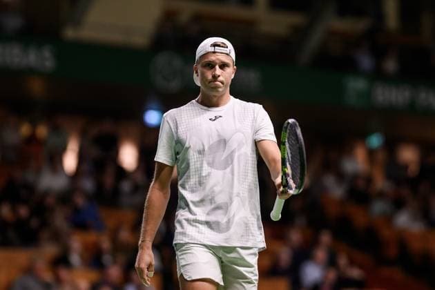 241017 Alexandre Muller of France competes in a men s singles tennis match during day 6 of the ATP 250 Nordic Open on October 17, 2024 in Stockholm Photo Jesper Zerman BILDBYRAN kod JZ JZ0581 tennis atp 250 nordic open day 6 bbeng  Copyright: JESPERxZERMAN BB241017JZ052