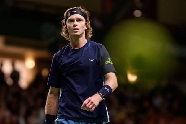 241017 Andrey Rublev of Russia competes in a men s singles tennis match during day 6 of the ATP 250 Nordic Open on October 17, 2024 in Stockholm Photo Jesper Zerman BILDBYRAN kod JZ JZ0581 tennis atp 250 nordic open day 6 bbeng  Copyright: JESPERxZERMAN BB241017JZ058