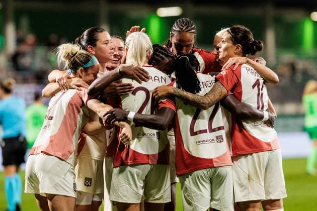UEFA Womens Champions League VfL Wolfsburg Olympique Lyonnais 17 10 2024 Celebration for 0 2 by Lindsey Horan Olympique Lyonnais, 26 UEFA Womens Champions League VfL Wolfsburg Olympique Lyonnais, Wolfsburg, AOK Stadion on 17 10 2024 Copyright: xBEAUTIFULxSPORTS Wunderlx