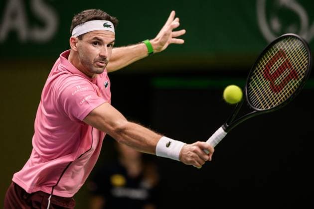 241017 Grigor Dimitrov of Bulgaria competes in a men s singles tennis match during day 6 of the ATP 250 Nordic Open on October 17, 2024 in Stockholm Photo Jesper Zerman BILDBYRAN kod JZ JZ0581 tennis atp 250 nordic open day 6 bbeng  Copyright: JESPERxZERMAN BB241017JZ073