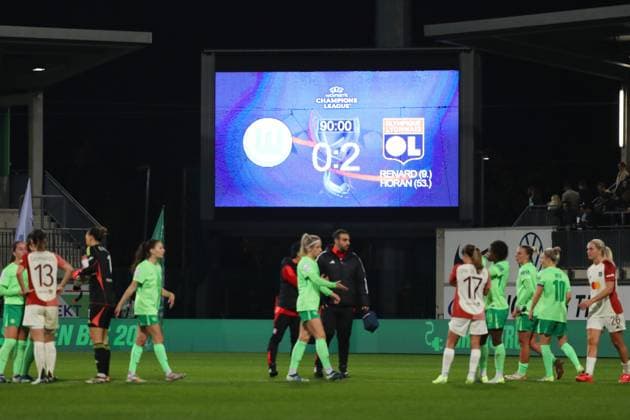 VfL vs Olympique Lyon, CL Women Wolfsburg, 17 10 2024, FOOTBALL VfL Wolfsburg vs Olympique Lyon, group round Champions League Women, season 2024 25 end of match, Wolfsburg