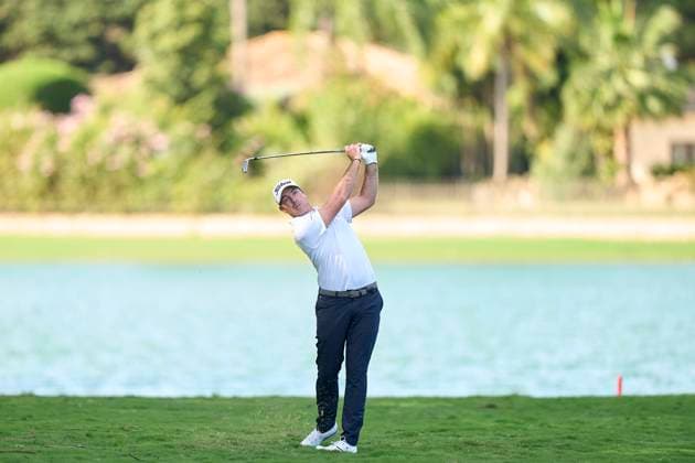 Estrella Damm N.A. Andalucia Masters 2024 Julien Guerrier of France plays his second shot on the 14th hole on day one of the Estrella Damm N.A. Andalucia Masters 2024 at Real Club de Golf Sotogrande in San Roque, Spain, on October 17, 2024. San Roque, Spain Spain  Copyright: xJosexManuelxAlvarezxReyx originalFilename:alvarezrey-notitle241017_npSKc.jpg