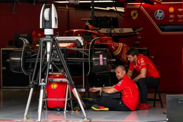 Mechanics prepare the car of Monaco s Formula One driver Charles Leclerc of Scuderia Ferrari prior to the Formula One United States Grand Prix at the Circuit of the Americas in Austin, Texas on Thursday, October 17, 2024.  AUS2024101729 GREGxNASH