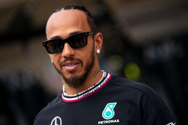 British Formula One driver Lewis Hamilton of Mercedes-AMG Petronas is seen in pit lane during the Formula One United States Grand Prix at the Circuit of the Americas in Austin, Texas on Thursday, October 17, 2024.  AUS2024101716 GREGxNASH