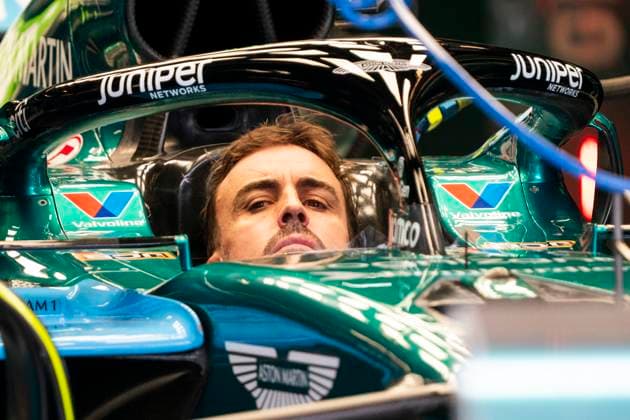 Spanish Formula One driver Fernando Alonso of Aston Martin prepares prior to the Formula One United States Grand Prix at the Circuit of the Americas in Austin, Texas on Thursday, October 17, 2024.  AUS2024101728 GREGxNASH