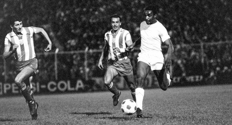 791215 Football, La Liga, Spain, 1979 80, Malaga Real Madrid Real Madrids Laurie Cunningham  Copyright: BILDBYRAN BB791215BB023