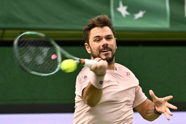 STOCKHOLM, SWEDEN 20241018 Stan Wawrinka, Switzerland, in action during the quarter final BNP Paribas Nordic Open ATP tennis match against Andrei Rublev, playing under a neutral flag, at the Royal Tennis Hall, in Stockholm, Sweden, on Oct 18, 2024 STOCKHOLM SWEDEN x10040x  Copyright: xAndersxWiklund TTx SWEDEN TENNIS NORDIC OPEN