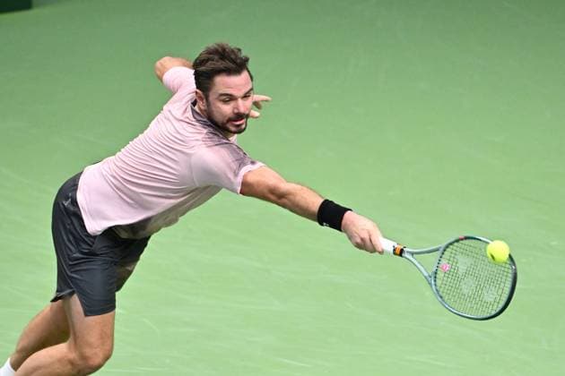 STOCKHOLM, SWEDEN 20241018 Stan Wawrinka, Switzerland, in the quarterfinals of the BNP Paribas Nordic Open against Andrei Rublyov, playing under a neutral flag, at the Royal Tennis Hall STOCKHOLM SWEDEN x10040x  Copyright: xAndersxWiklund TTx TENNIS NORDIC OPEN KVARTSFINALER
