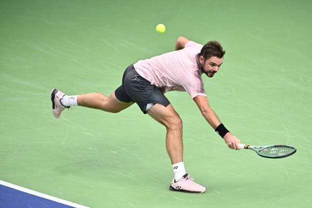 STOCKHOLM, SWEDEN 20241018 Stan Wawrinka, Switzerland, in the quarterfinals of the BNP Paribas Nordic Open against Andrei Rublyov, playing under a neutral flag, at the Royal Tennis Hall STOCKHOLM SWEDEN x10040x  Copyright: xAndersxWiklund TTx TENNIS NORDIC OPEN KVARTSFINALER