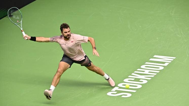 STOCKHOLM, SWEDEN 20241018 Stan Wawrinka, Switzerland, in the quarterfinals of the BNP Paribas Nordic Open against Andrei Rublyov, playing under a neutral flag, at the Royal Tennis Hall STOCKHOLM SWEDEN x10040x  Copyright: xAndersxWiklund TTx TENNIS NORDIC OPEN KVARTSFINALER