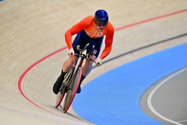 2024-10-18 2024 Tissot UCI Track World Championships - Day 3 BALLERUP, DENMARK - OCTOBER 18: Harrie Lavreysen of the Netherlands during Day 3 of the 2024 Tissot UCI Track World Championships at Ballerup Super Arena on October 18, 2024 in Ballerup, Denmark. (Photo by Arne Mill BSR Agency) Ballerup Denmark Content not available for redistribution in The Netherlands directly or indirectly through any third parties. Copyright: xBSRxAgencyx