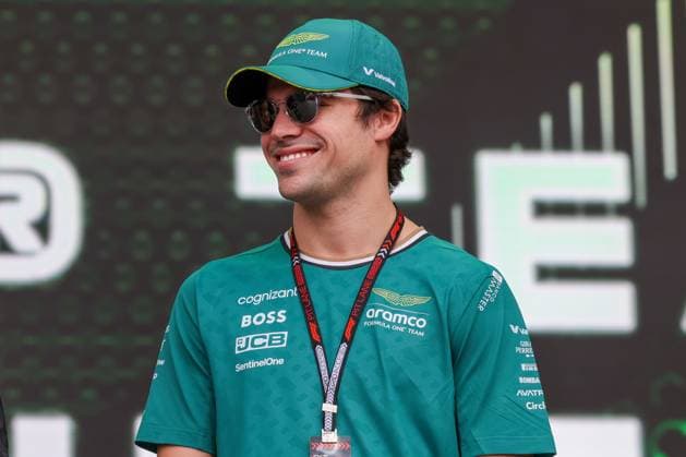 AUSTIN, TX - OCTOBER 18: Aston Martin Aramco F1 Team driver Lance Stroll (18) of Canada smiles during the Fan Forum before the first practice session of the Formula 1 Pirelli United States Grand Prix on October 18, 2024, at Circuit of The Americas in Austin, Texas. (Photo by David Buono Icon Sportswire) AUTO: OCT 18 F1 Pirelli United States Grand Prix EDITORIAL USE ONLY Icon2410180411