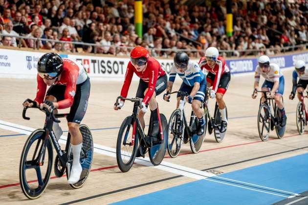 Niklas Larsen from Denmark during the men s points race at the World Championship in Track Cycling in Ballerup Super Arena in Denmark on Friday, October 18, 2024 Photo Mads Claus Rasmussen Ritzau Scanpix , Ballerup Denmark  Copyright: RitzauxScanpix MadsxClausxRasmussenx spdk20241018-194654-L