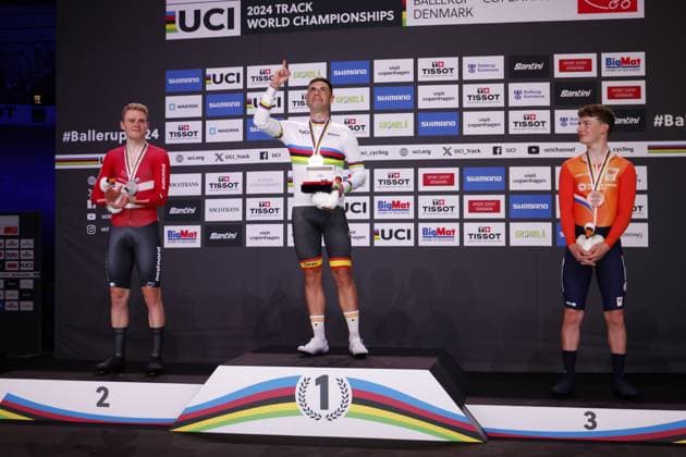 Tissot Track cycling, Rad, Radsport, Bahnrad, Bahn World Championship, WM, Weltmeisterschaft - Ballerup, Copenaghen, Den- 16-10-2024 during Tissot 2024 Track World Championships, Track cycling race in Copenhagen, Denmark, October 18 2024 Copyright: xStefanoxCavasino IPAxSportx xipax xx IPA_50707940 IPA_Agency_IPA50707940