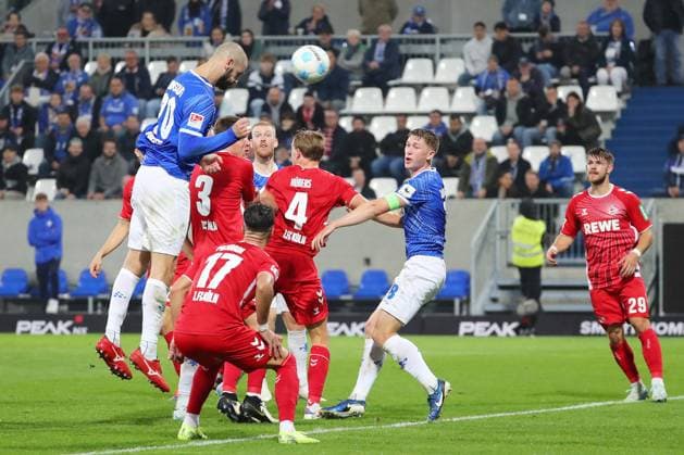 18 10 2024, xtvx, Fußball 2 Bundesliga, SV Darmstadt 98 1 FC Köln emspor, v l Goal scored, Tor zum 5 1 Aleksandar Vukotic SV Darmstadt 98 DFL DFB REGULATIONS PROHIBIT ANY USE OF PHOTOGRAPHS as IMAGE SEQUENCES and or QUASI VIDEO Darmstadt