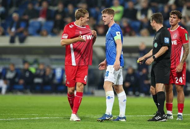 18 10 2024, xdcx, Soccer 2 Bundesliga, SV Darmstadt 98 1 FC Köln, emonline, emspor, despor, v l , Timo Hübers 1 FC Köln , Clemens Riedel SV Darmstadt 98 DFL DFB REGULATIONS PROHIBIT ANY USE OF PHOTOGRAPHS AS IMAGE SEQUENCES AND OR QUASI VIDEO Copyright: HMBxMedia Claus