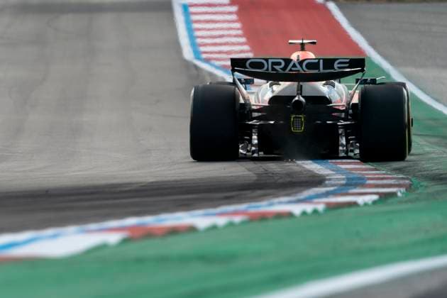 Dutch Formula One driver Max Verstappen of Red Bull Racing participates in sprint qualifying for the Formula One United States Grand Prix at the Circuit of the Americas in Austin, Texas on Friday, October 18, 2024.  AUS202410181 GREGxNASH