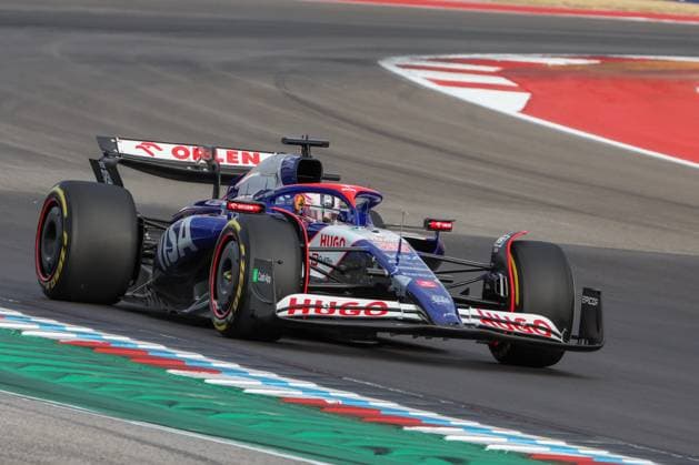 AUSTIN, TX - OCTOBER 18: Visa Cash App RB Formula One Team driver Liam Lawson (30) of New Zealand speeds away from turn 19 during the Sprint qualifying session of the Formula 1 Pirelli United States Grand Prix on October 18, 2024, at Circuit of The Americas in Austin, Texas.(Photo by David Buono Icon Sportswire) AUTO: OCT 18 F1 Pirelli United States Grand Prix EDITORIAL USE ONLY Icon2410180541