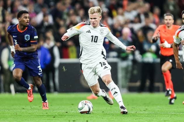 Sport, Football, UEFA Nations League Season 2024 2025 Group A3 Matchday 4 Germany vs Netherlands 14 10 2024, Allianz Arena Munich Jonathan Burkardt Germany, 10 Munich Allianz Arena Bayern Germany